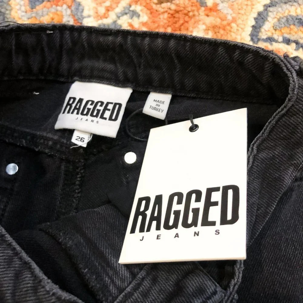 NEW The Ragged Priest 100% Cotton 3 Panel Ombre Mom Fray Denim Jeans - Picture 9 of 9